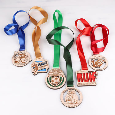 Tellimisel valmistatud puidust medal (kahekihiline värvitäidisega)