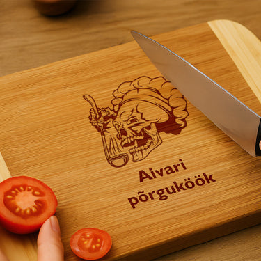 Graveeringuga bambusest kingituse lõikelaud Köögi Meister 3 