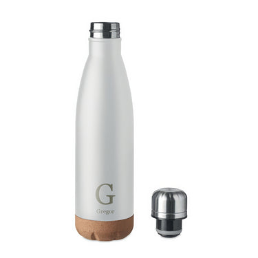 Metallist termospudel korgipõhjaga, eritellimusel motiiviga, valge 