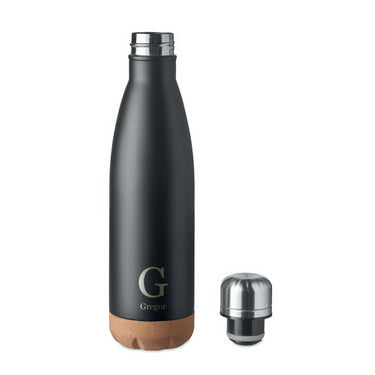 Metallist termospudel korgist põhjaga, kohandatud motiiviga, must 