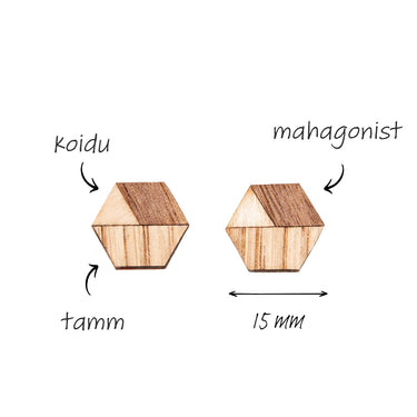 Puidust kõrvarõngad HOORAY Nogal 