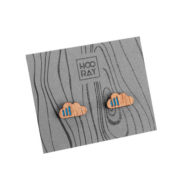 Puidust kõrvarõngad HOORAY Soffio vihm 