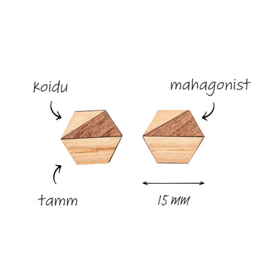 Puidust kõrvarõngad HOORAY Roble 
